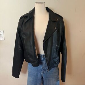 Rue21 Black Faux Leather Moto Jacket